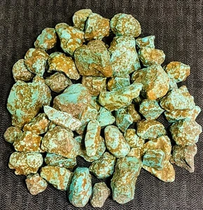 1lbs. # 8 NV Turquoise Rough Beautiful Baby Blue w/Honey Brown Matrix Med Small - Picture 1 of 16