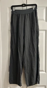 Tempo Paris Gray Linen Pull on Pants~Pockets~29" inseam~M - Picture 1 of 5