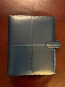 Filofax Classic A5 Organiser Personal Planner RulerMaps Blue Italy Leather 7X9💗 - Picture 1 of 16