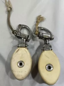 Vintage N&M Sailboat Snap Block Pulley 7” X 2” Set Of 2 - Picture 1 of 8
