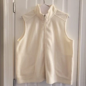 Northern Reflections Cream Fleece Vest Zipper Solid Pockets Size XL - Picture 1 of 6