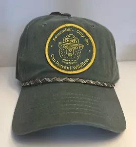 Smokey The Bear Only You Can Prevent Wildfire Snapback Hat Green Patch w/ Rope - Picture 1 of 5