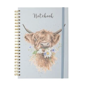 Cuaderno de vaca Wrendale Designs A4 encuadernado en espiral Highland - Cuaderno Daisy Coo - Imagen 1 de 2