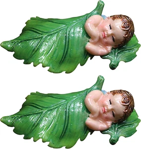 2-Piece Fairy Garden Decor Set: Miniature Resin Children Statues/Adorable Lifeli - Picture 1 of 9