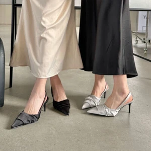 Mujeres Zapatos de salón Gatito Tacón Punta Punta Tacón Alto Zapatos con Cordones Vestido Fiesta Sandalia - Imagen 1 de 26