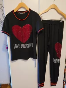 JUEGO DE CHÁNDAL PARA MUJER CORAZÓN DE PIEDRA MODA DEPORTE DE LUJO NEGRO JOGGING TALLA S - Imagen 1 de 21
