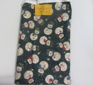 VINTAGE STOFFE GRÜNER HINTERGRUND SCHNEEMANN 2 YARDS 6" BAUMWOLLSTOFF - Bild 1 von 2