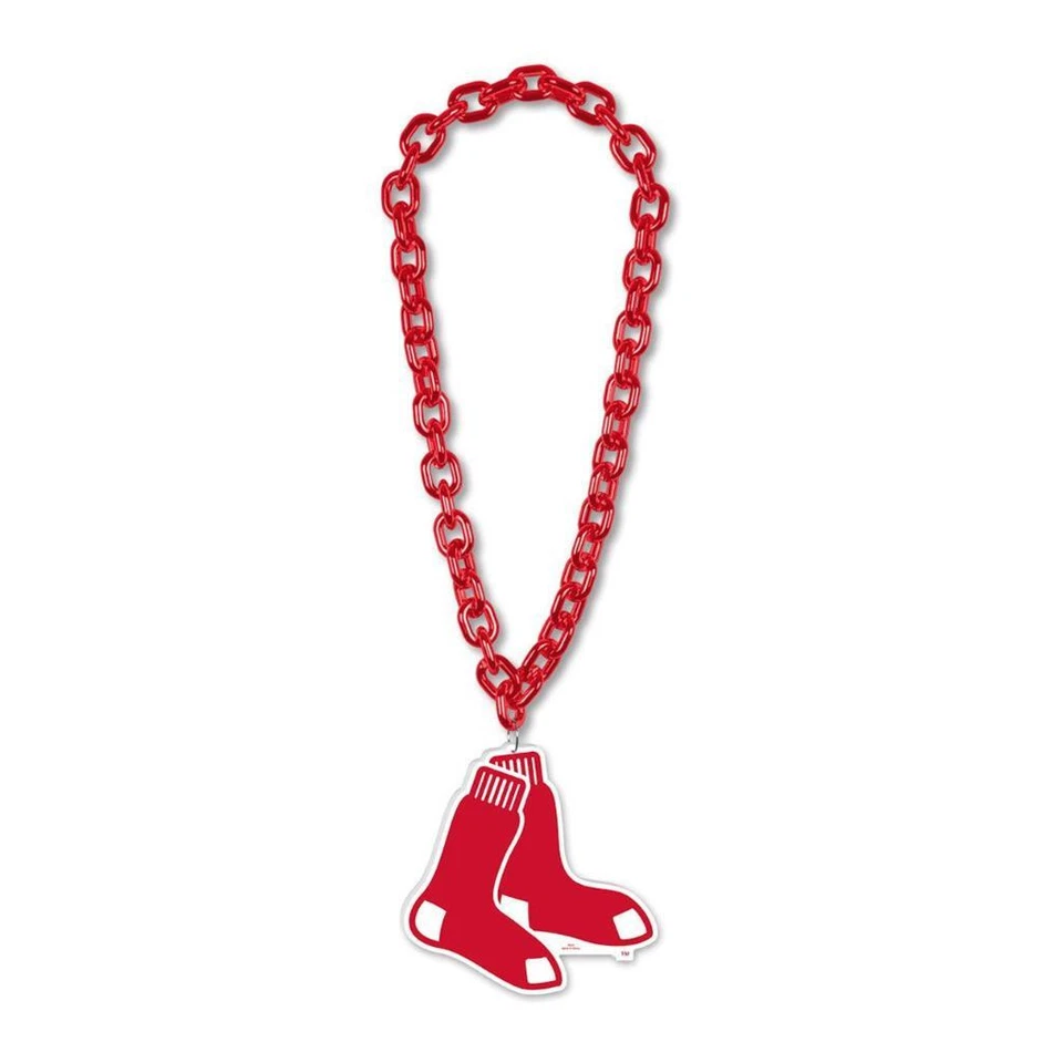Boston Red Sox Big Chain Fan Necklace with Foam Logo [NEW] MLB Game Tailgate - Image 1 of 1