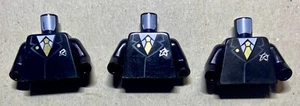 Lego schwarze Minifiguren Torso-Agenten Anzug Ultra Agenten Logo und Gold Krawatte Muster - Bild 1 von 2