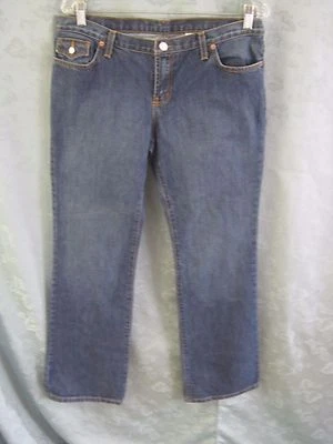 Pantalones de mezclilla para mujer Manager talla 31" X 32" tiro bajo corte bota azul Foto 1 de 4