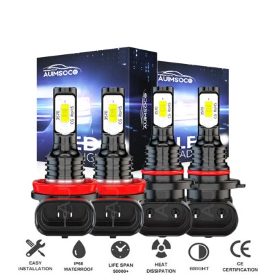 4x LED Headlight Hi/Lo beam Bulbs Kit For Dodge Ram 1500 2500 3500 4500 2009-17 - Image 1 of 4