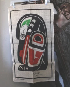 Native Canadiana Linen Towel D. Harper Vintage Northwest Formline Art Print - Picture 1 of 5