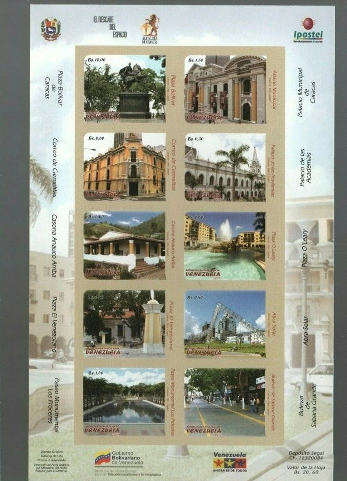 Venezuela: 2008; Scott 1687, complete sheet imperforate, MNH, VZ1081 - Image 1 of 1