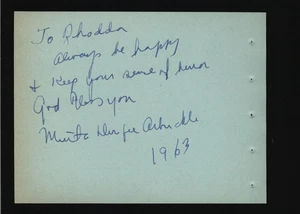 Minta Durfee - Batman - signed Autogramm Buchseite - Candy Candido on reverse - Bild 1 von 2