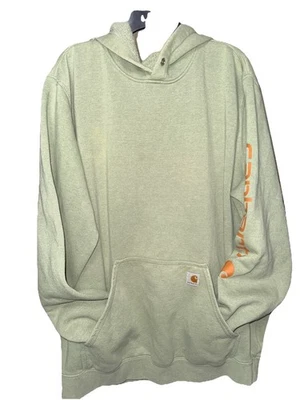 Sudadera con Capucha Carhartt Pull Over Exterior Talla XL Alta Calce Suelto Algodón Verde Foto 1 de 4