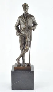 Statue Golfspieler Art Deco Stil Art Nouveau Jugendstil Stil Massive Bronze Unte - Picture 1 of 12