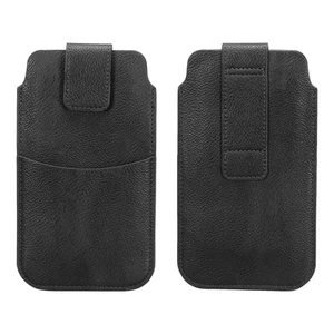 Phone Belt Holder for 5.5" Phone Vertical Leather Black - Zdjęcie 1 z 7