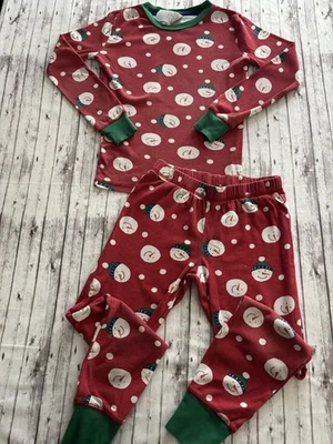 Mini Boden Kids Blue Christmas Holiday Snowmen Pajama Set 9 Soft - Image 1 of 4