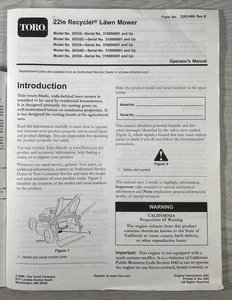 Cortacésped manual Toro Super Recycler 20332 20332C 20334 20334C 20352 - Imagen 1 de 3