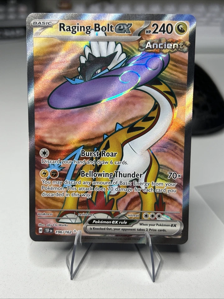 Pokémon TCG Raging Bolt EX Full Art Holo Card 196/162SV05: Temporal Forces - Image 1 of 2