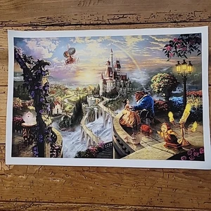 Disney Thomas Kinkade Leinwandbild Schloss Die Schöne und das Biest 12"x18" - Bild 1 von 2