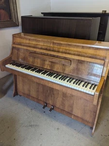 C1973 Zender Walnut Modern Upright Piano. Free Delivery In Essex. - Picture 1 of 5