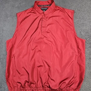 Footjoy Jacket Vest Mens Medium Pullover Windshirt Red Golf Casual - Picture 1 of 14