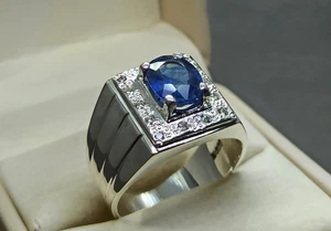Natürlicher blauer Saphir, Opal & Koralle Damen Ring 925 Sterling Silber Handarbeit - Bild 1 von 48