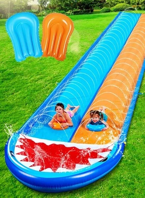 Sloosh Shark Double Water Slide, 22.5ft Heavy Duty Lawn Water Slip and Slide - Image 1 of 4