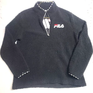 Fila Suéter Mujer XL Negro Invierno Manga Larga Cuarto Cremallera Chaqueta Sudadera - Imagen 1 de 13