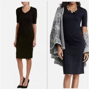 Cabi Dress Black Classic Sheath Fit Size 6 Midi Career Casual Fall Staple 3101 - Picture 1 of 8
