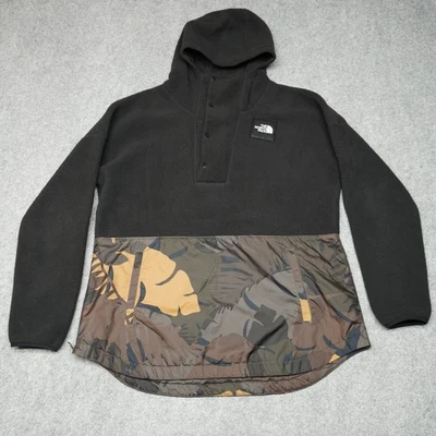 The North Face Hoodie Women's XL Black Fleece Pullover Floral Camo Panel - Image 1 of 4