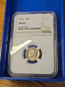 1969 Roosevelt Dime MS66 NGC - Picture 1 of 2