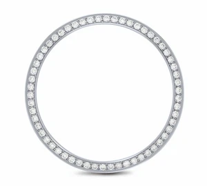 STAINLESS STEEL .90CT NATURAL DIAMOND BEZEL FOR ROLEX DATE 15000, 15010, 15200 - Picture 1 of 6