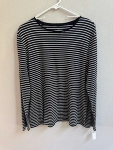 Camisa Talbots Mujer Manga Larga Talla XL Azul Blanco Rayas Nueva Con Etiquetas - Imagen 1 de 6