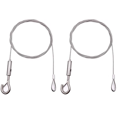 2 Pack 2M Φ2Mm Picture Hanging Wire Heavy Duty Kit with Hook and Loop, for Pictu - Image 1 of 4