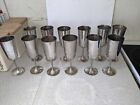 Set Twelve Vintage Silver Plated Goblets - 7 Inch Tall - Need Polish