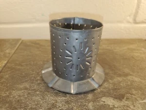 Retro Punched Tin Jar Candle Stick Holder Base - Starburst - Picture 1 of 5