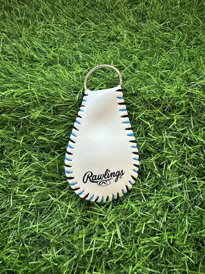 Miami Marlins Baseball Keychain Custom MLB Black/Blue - Image 1 of 4