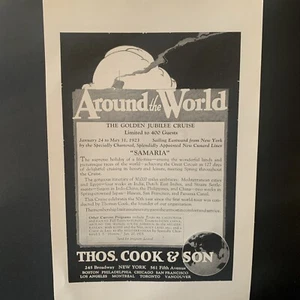 Vintage 1922 Thos Cook & Son Golden Jubilee Cruise Ad Advertisement - Bild 1 von 2