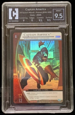 2005 Marvel VS System Captain America Holo Promo MAV-004 Full Art 9.5 Mint HCGS - Image 1 of 2
