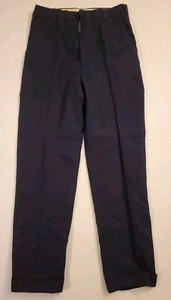 Vintage 80s Tapered Slacks Boys Sz 18 Black Rayon Slacks Pants NWT NOS - Picture 1 of 4