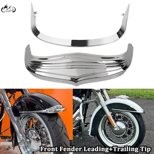 Punta de guardabarros delantero cromada + moldura inferior para Harley Softail Deluxe FLSTN 05-17 - Imagen 1 de 14