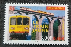 France Tourism Yellow Train Cerdagne 2000 Transport Locomotive (stamp) MNH - Picture 1 of 5