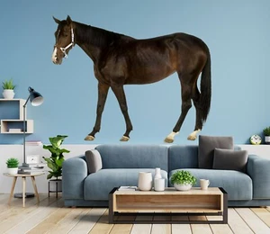 3D Starkes Pferd H806 Tier Wallpaper Wandbild Poster Wandaufkleber Abziehbild - Bild 1 von 6
