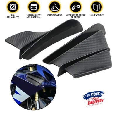 2Pcs Motorcycle Side Fairing Winglet Air Deflector Spoiler Wing Kit ABS Plastic - Image 1 of 4
