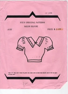 Sewing Pattern Sue's Original #122 Sailor Blouse Size 10 Cut/Complete - Picture 1 of 2