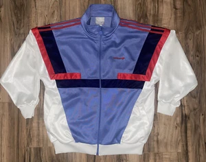 Vintage 90s Adidas Spellout Track Top Jacket Hip Hop Zip Sweatshirt Size Mens L - Picture 1 of 15
