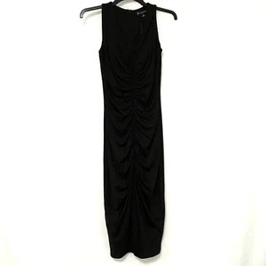 INC Size XS Black Zippered Lined Sleeveless V-Neck Midi Cocktail Body Con Dress - Picture 1 of 8