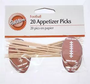 WILTON FOOTBALL 20 APERITIVO CUPCAKE FRUTA QUESO PICKS 2113-1239 SUPERBOWL - Imagen 1 de 1